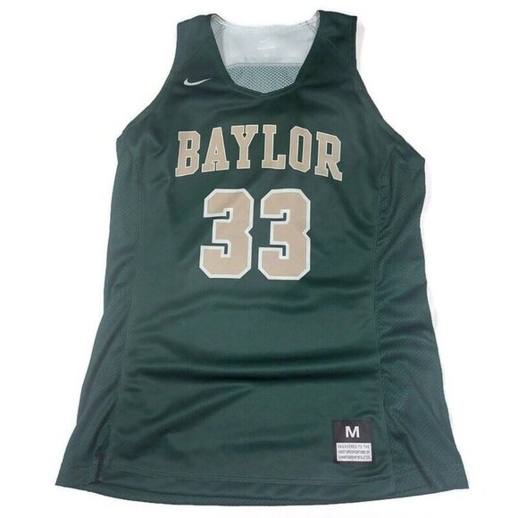 Nike Dri-Fit Baylor Bears #33 Basketball Jersey Womens Size M Green Gold - Picture 1 of 6